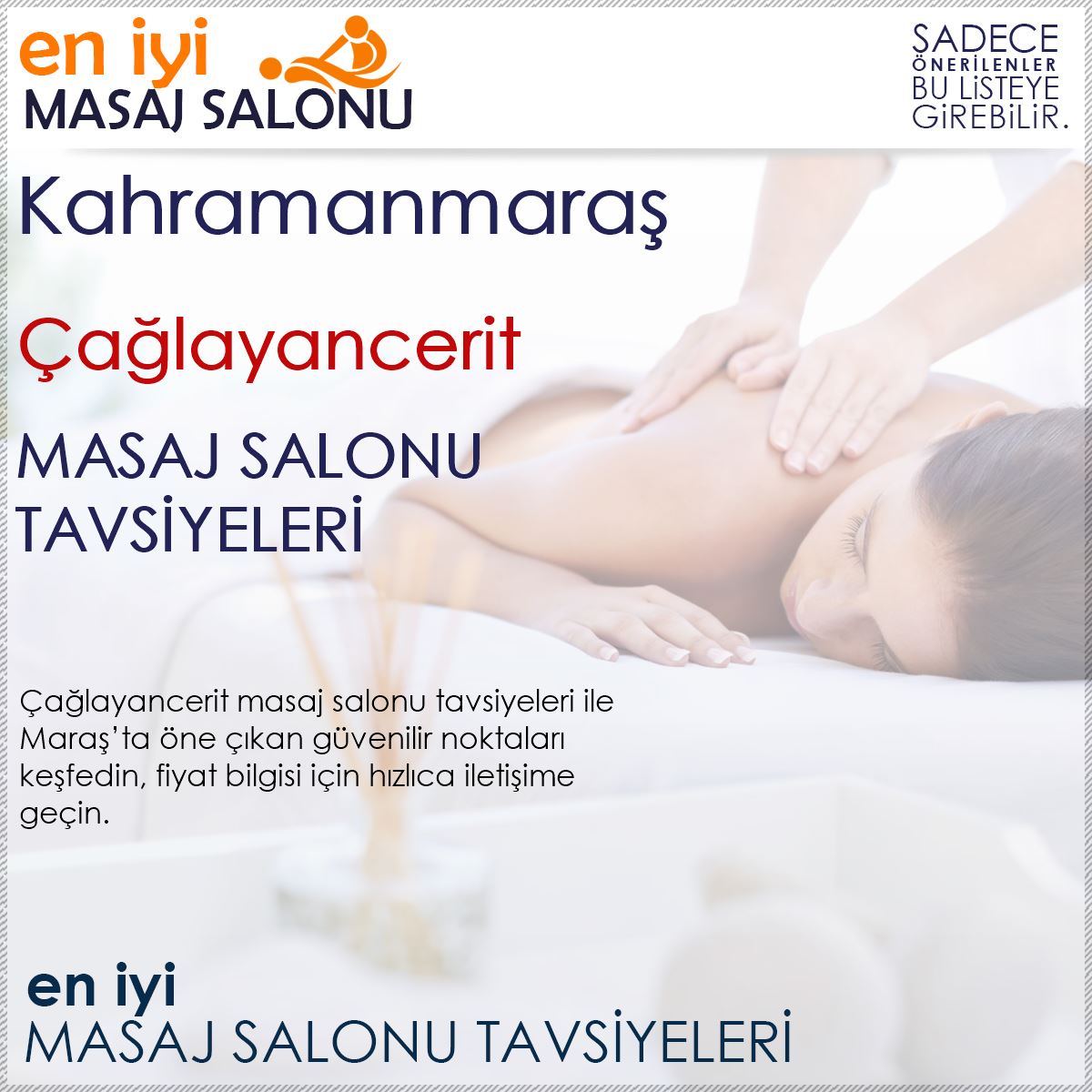 Çağlayancerit Masaj Salonu Tavsiyeleri