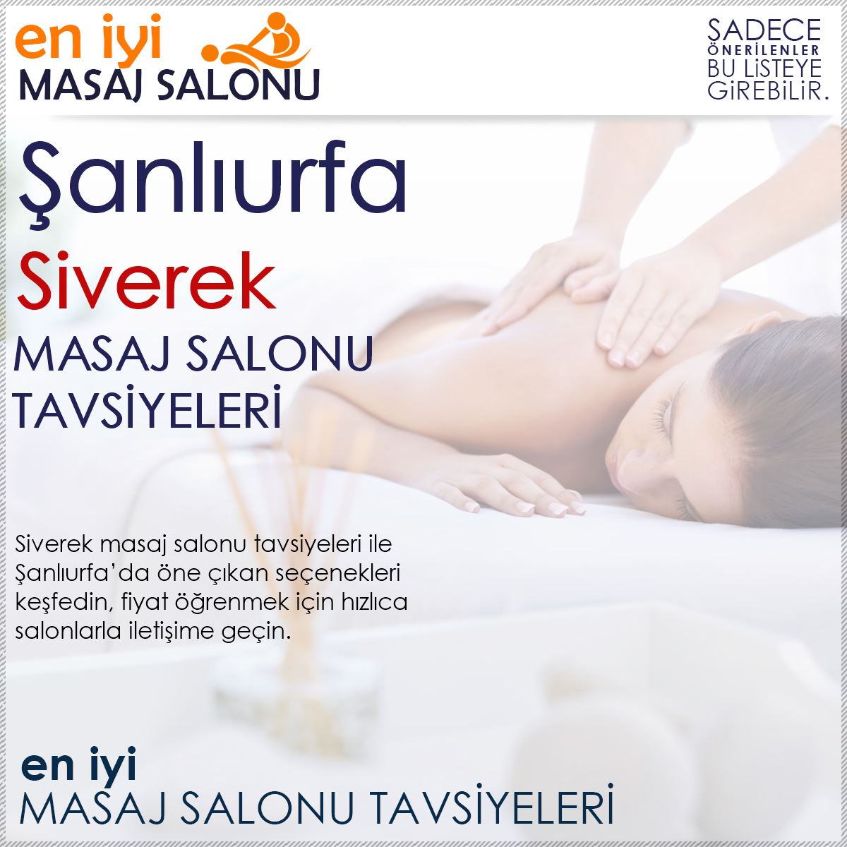 Siverek Masaj Salonu Tavsiyeleri